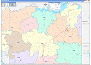 Cass County Wall Map Color Cast Style