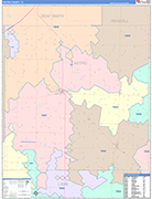 Castro County Wall Map Color Cast Style