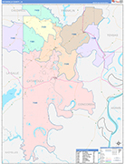 Catahoula County Wall Map Color Cast Style