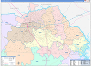 Catawba County Wall Map Color Cast Style