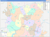 Cattaraugus County Wall Map Color Cast Style
