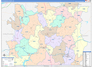 Cattaraugus Wall Map Color Cast Style