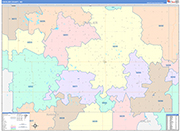 Cavalier County Wall Map Color Cast Style