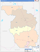 Chaffee County Wall Map Color Cast Style