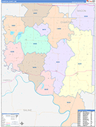 Chariton County Wall Map Color Cast Style