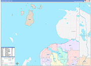 Charlevoix County Wall Map Color Cast Style