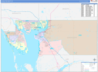 Charlotte County Wall Map Color Cast Style