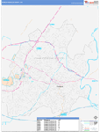 Charlottesville County Wall Map Color Cast Style