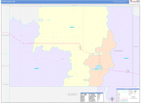 Chase County Wall Map Color Cast Style