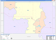 Chase County Wall Map Color Cast Style