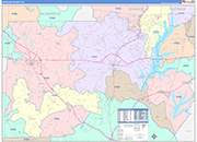 Chatham Wall Map Color Cast Style