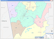 Chattooga Wall Map Color Cast Style