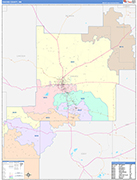 Chaves County Wall Map Color Cast Style