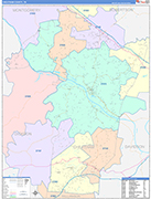 Cheatham Wall Map Color Cast Style