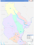 Chelan County Wall Map Color Cast Style