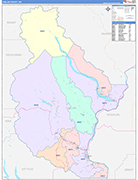 Chelan Wall Map Color Cast Style
