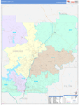 Cherokee County Wall Map Color Cast Style