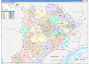 Chester Wall Map Color Cast Style