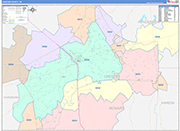 Chester Wall Map Color Cast Style