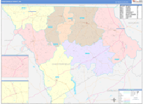 Chesterfield County Wall Map Color Cast Style