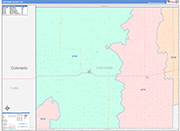 Cheyenne County Wall Map Color Cast Style