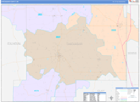 Chickasaw County Wall Map Color Cast Style