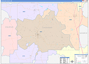 Chickasaw County Wall Map Color Cast Style