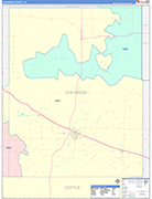 Childress County Wall Map Color Cast Style