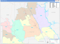 Chilton County Wall Map Color Cast Style