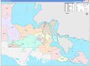 Chippewa County Wall Map Color Cast Style