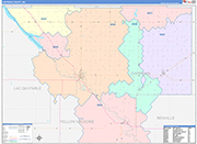 Chippewa County Wall Map Color Cast Style