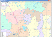 Chippewa County Wall Map Color Cast Style