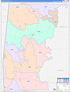 Choctaw County Wall Map Color Cast Style
