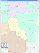 Choctaw County Wall Map Color Cast Style