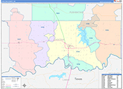 Choctaw County Wall Map Color Cast Style