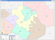 Chouteau County Wall Map Color Cast Style