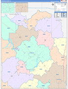 Christian County Wall Map Color Cast Style