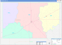 Cimarron County Wall Map Color Cast Style