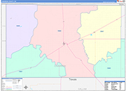 Cimarron County Wall Map Color Cast Style