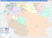Clackamas County Wall Map Color Cast Style
