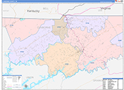 Claiborne County Wall Map Color Cast Style