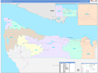Clallam Wall Map Color Cast Style