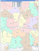 Clarion Wall Map Color Cast Style