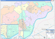 Clark Wall Map Color Cast Style