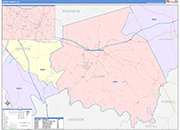 Clark County Wall Map Color Cast Style