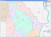 Clark County Wall Map Color Cast Style
