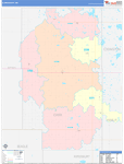Clark County Wall Map Color Cast Style