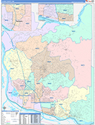 Clark Wall Map Color Cast Style