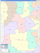Clark County Wall Map Color Cast Style
