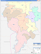 Clarke County Wall Map Color Cast Style